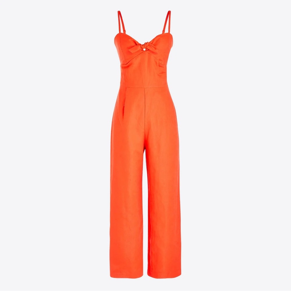J Crew Tie-front jumpsuit in linen-cotton -Size 2